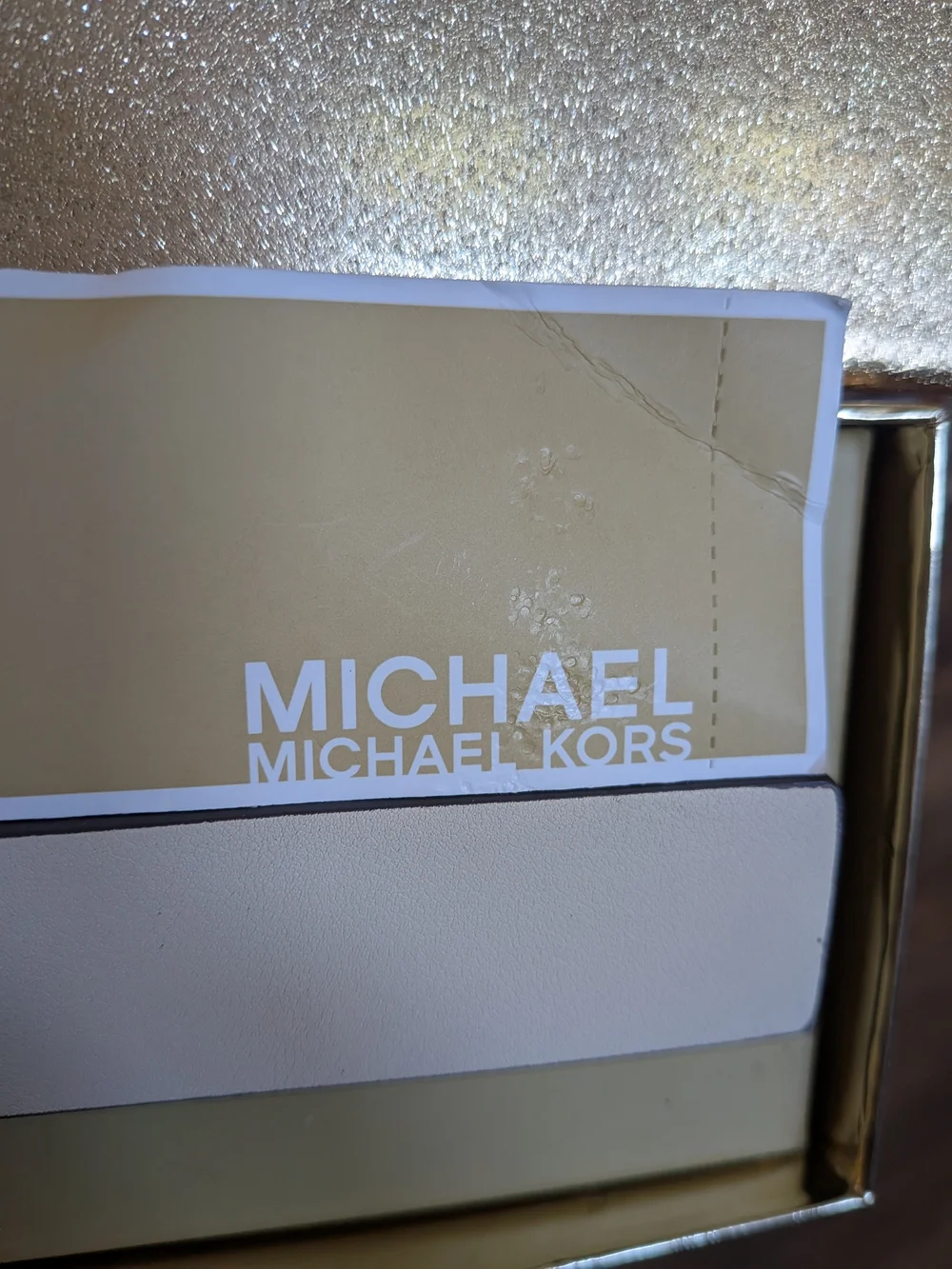 NIB Michael Kors Women's White Leather MK Logo Belt - Gold Buckle - Picture 6 of 12